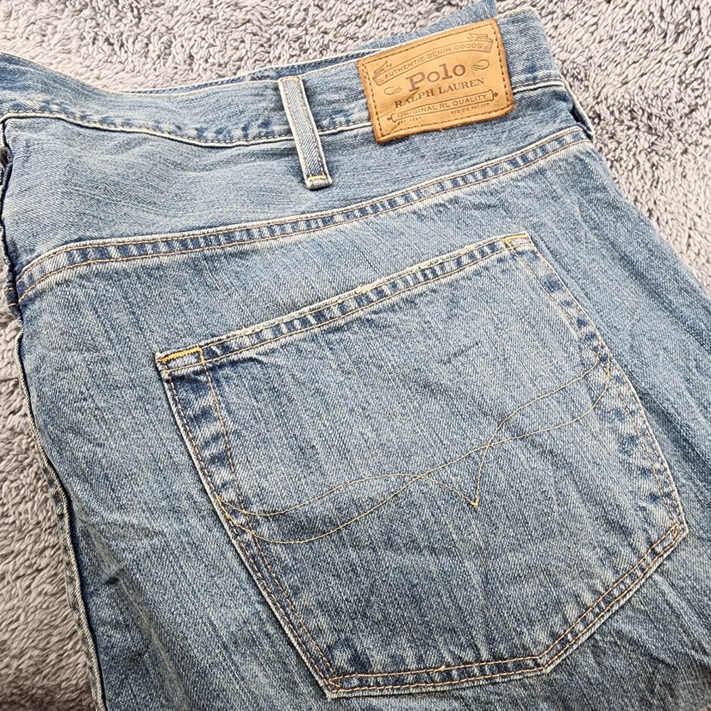 Polo Ralph Lauren Hampton Jeans Mens 44x34 Medium Wash Denim Straight Relaxed